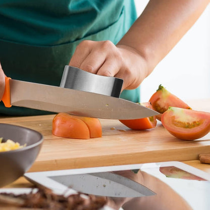2Pcs Stainless Steel Finger Guard, 2024 Stainless Steel Finger Guard Knife Cutting Protector, Premium Slicing Tool Finger Protector Finger Protectors for Dicing, Slicing, Chopping Vegetables