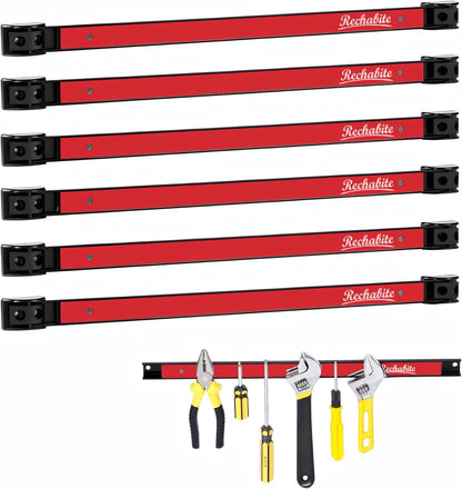 12" Magnetic Tool Holder Strip, Black Magnet Bar, Metal Tool Organizer Rack for Garage Organization, Easy To Install in Workshop, Mounting Screws Included