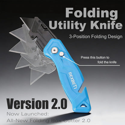 4-Pack Box Cutter Utility Knife, Folding Pocket Knife, 14 Blades