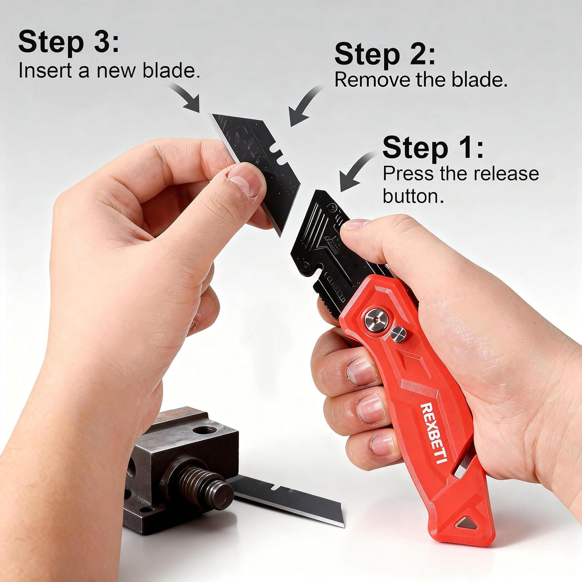 4-Pack Box Cutter Utility Knife, Folding Pocket Knife, 14 Blades