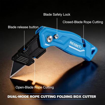 4-Pack Box Cutter Utility Knife, Folding Pocket Knife, 14 Blades