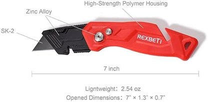 4-Pack Box Cutter Utility Knife, Folding Pocket Knife, 14 Blades