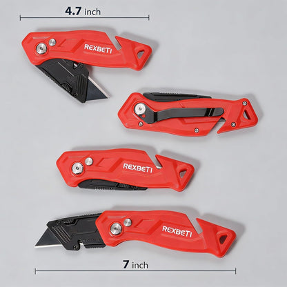 4-Pack Box Cutter Utility Knife, Folding Pocket Knife, 14 Blades