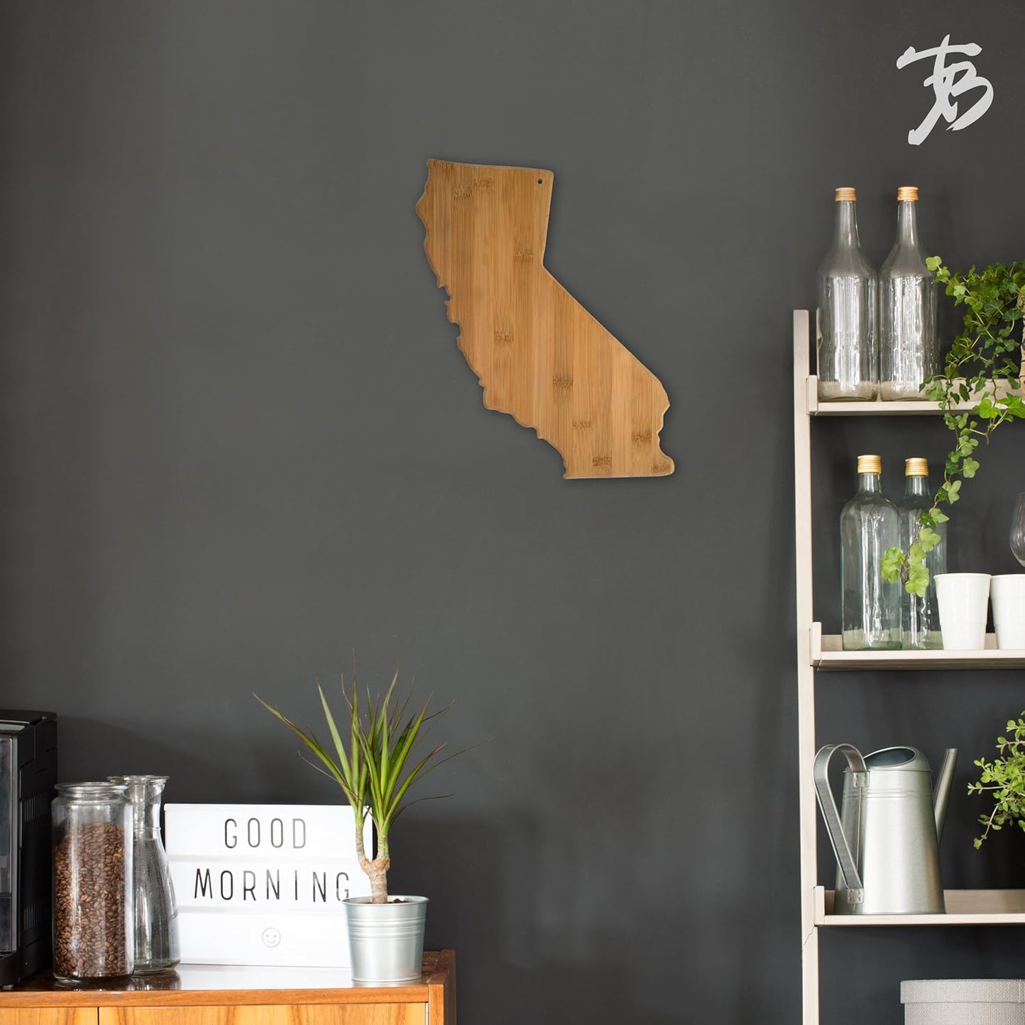 Oklahoma State Shaped Bamboo Serving and Cutting Board | State charcuterie board with natural bamboo grain. Knife-friendly surface for food prep. Hang tie for wall display.