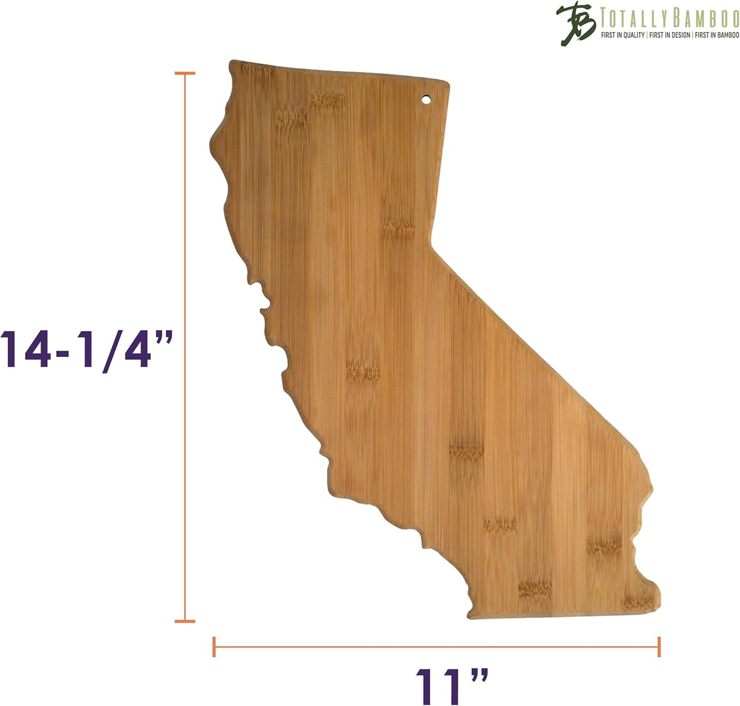 Oklahoma State Shaped Bamboo Serving and Cutting Board | State charcuterie board with natural bamboo grain. Knife-friendly surface for food prep. Hang tie for wall display.