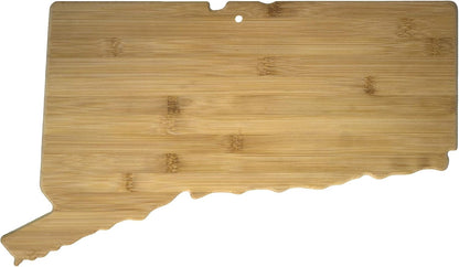 Oklahoma State Shaped Bamboo Serving and Cutting Board | State charcuterie board with natural bamboo grain. Knife-friendly surface for food prep. Hang tie for wall display.