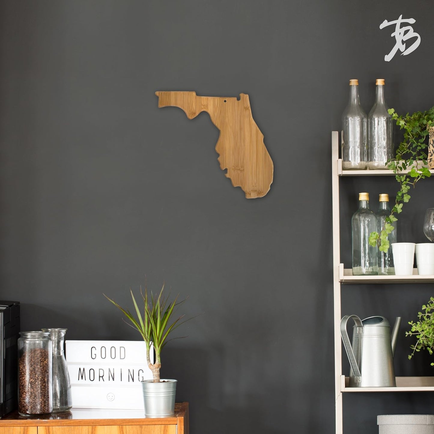 Oklahoma State Shaped Bamboo Serving and Cutting Board | State charcuterie board with natural bamboo grain. Knife-friendly surface for food prep. Hang tie for wall display.