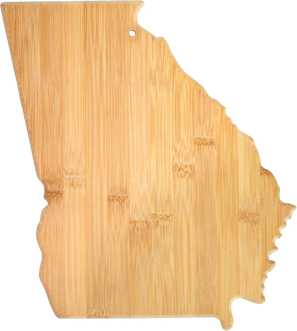 Oklahoma State Shaped Bamboo Serving and Cutting Board | State charcuterie board with natural bamboo grain. Knife-friendly surface for food prep. Hang tie for wall display.