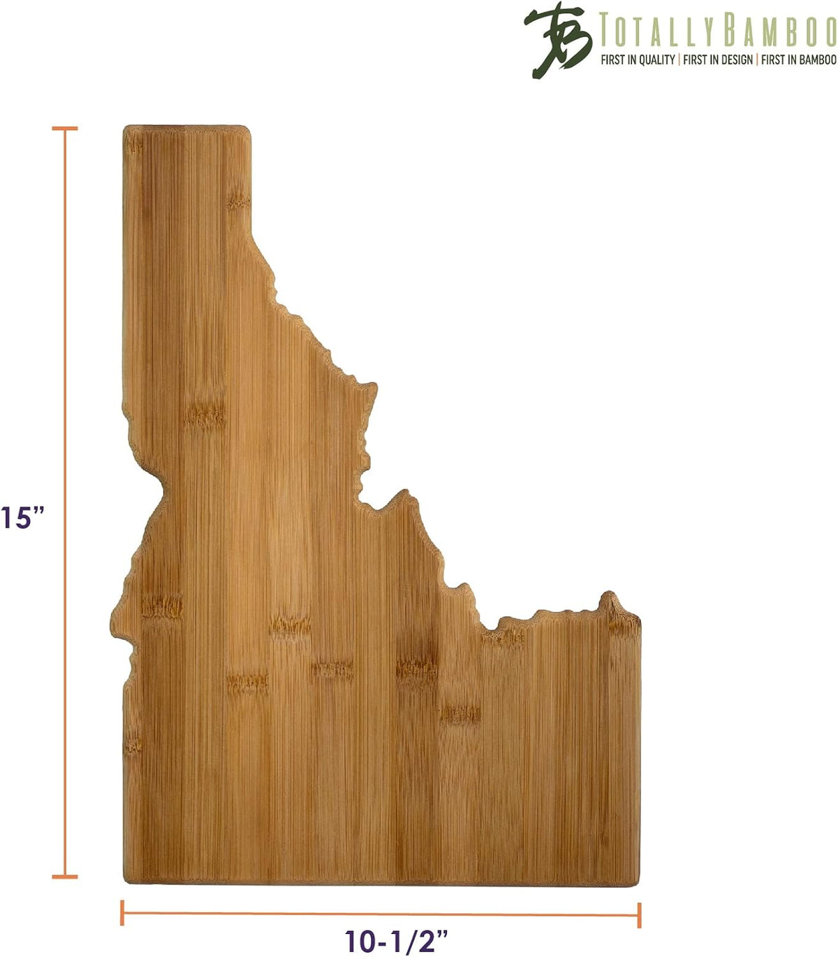 Oklahoma State Shaped Bamboo Serving and Cutting Board | State charcuterie board with natural bamboo grain. Knife-friendly surface for food prep. Hang tie for wall display.