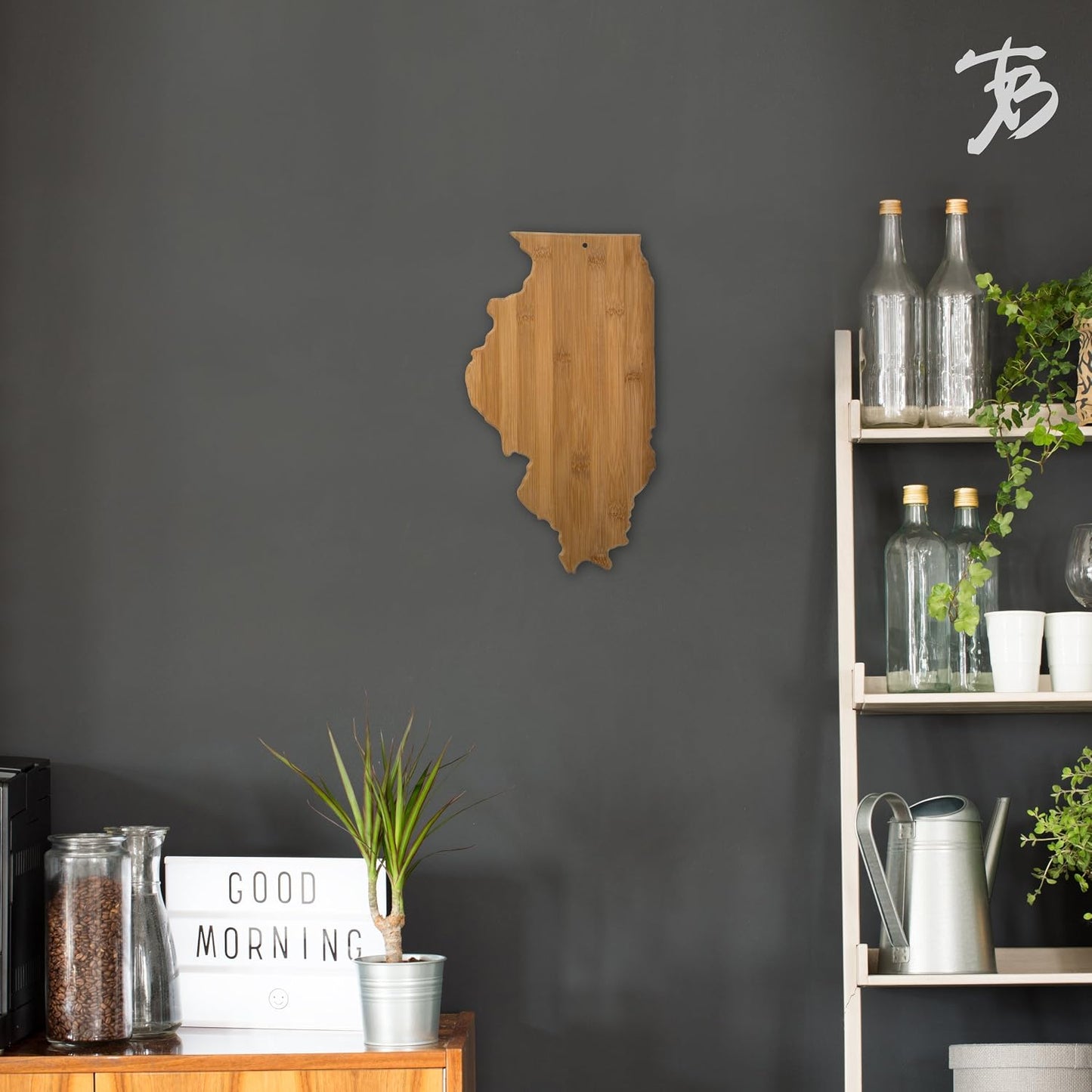 Oklahoma State Shaped Bamboo Serving and Cutting Board | State charcuterie board with natural bamboo grain. Knife-friendly surface for food prep. Hang tie for wall display.