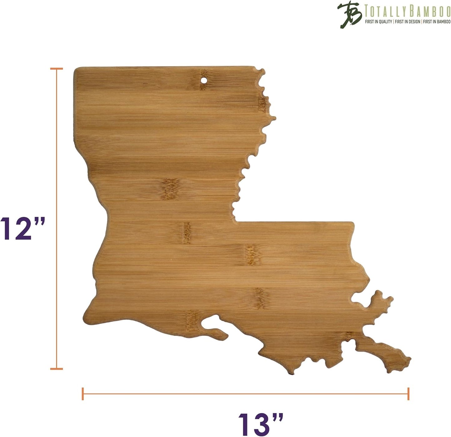 Oklahoma State Shaped Bamboo Serving and Cutting Board | State charcuterie board with natural bamboo grain. Knife-friendly surface for food prep. Hang tie for wall display.