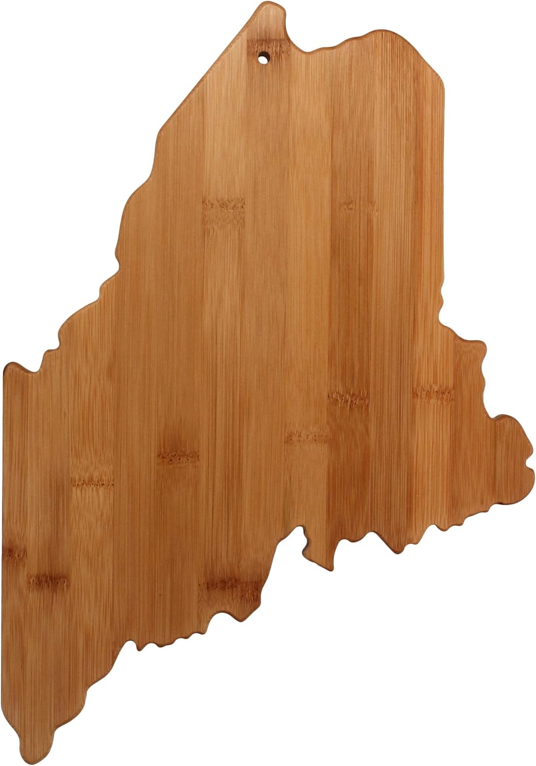 Oklahoma State Shaped Bamboo Serving and Cutting Board | State charcuterie board with natural bamboo grain. Knife-friendly surface for food prep. Hang tie for wall display.