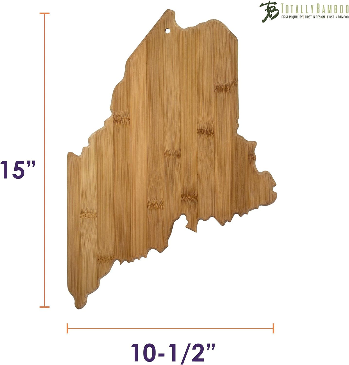 Oklahoma State Shaped Bamboo Serving and Cutting Board | State charcuterie board with natural bamboo grain. Knife-friendly surface for food prep. Hang tie for wall display.
