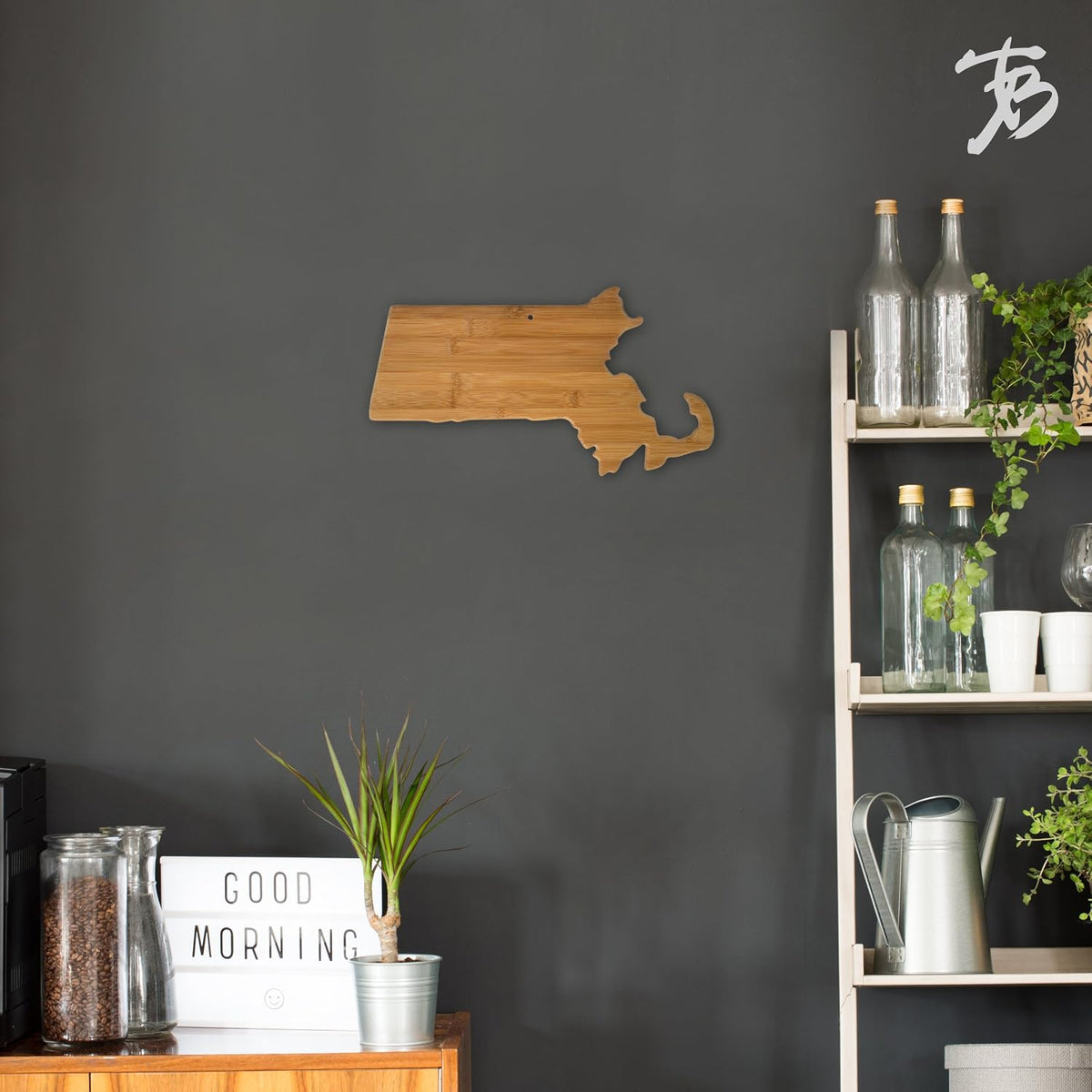 Oklahoma State Shaped Bamboo Serving and Cutting Board | State charcuterie board with natural bamboo grain. Knife-friendly surface for food prep. Hang tie for wall display.