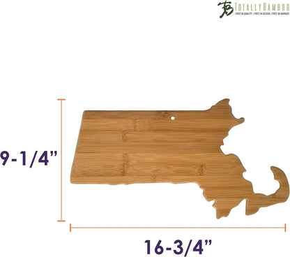 Oklahoma State Shaped Bamboo Serving and Cutting Board | State charcuterie board with natural bamboo grain. Knife-friendly surface for food prep. Hang tie for wall display.