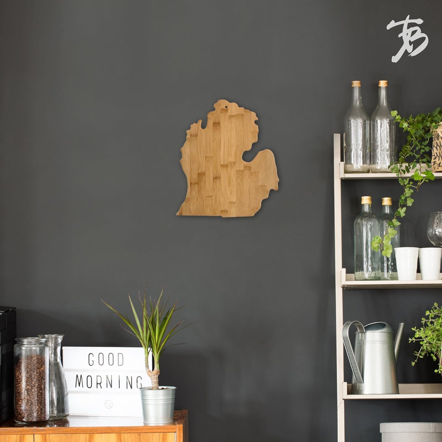 Oklahoma State Shaped Bamboo Serving and Cutting Board | State charcuterie board with natural bamboo grain. Knife-friendly surface for food prep. Hang tie for wall display.
