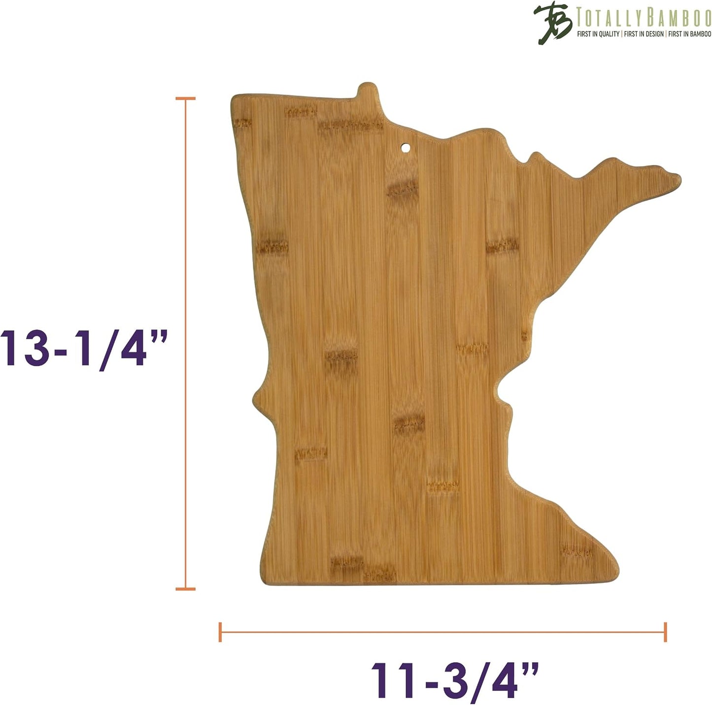 Oklahoma State Shaped Bamboo Serving and Cutting Board | State charcuterie board with natural bamboo grain. Knife-friendly surface for food prep. Hang tie for wall display.