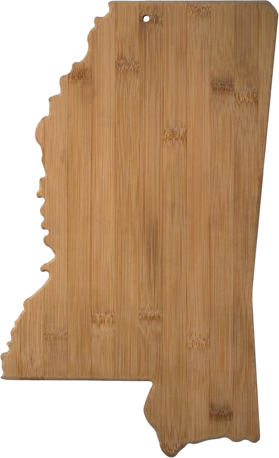 Oklahoma State Shaped Bamboo Serving and Cutting Board | State charcuterie board with natural bamboo grain. Knife-friendly surface for food prep. Hang tie for wall display.