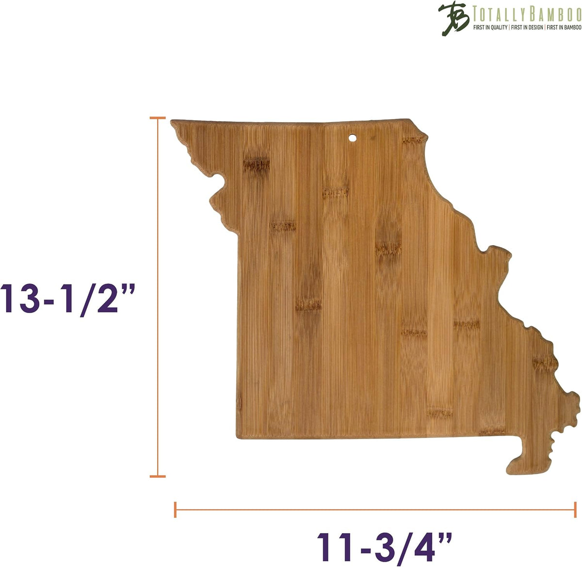 Oklahoma State Shaped Bamboo Serving and Cutting Board | State charcuterie board with natural bamboo grain. Knife-friendly surface for food prep. Hang tie for wall display.