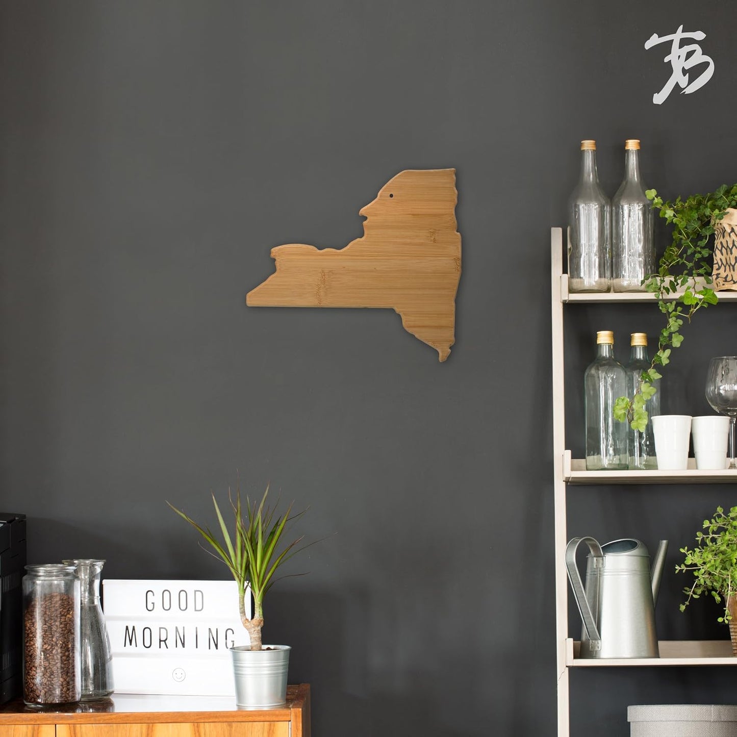 Oklahoma State Shaped Bamboo Serving and Cutting Board | State charcuterie board with natural bamboo grain. Knife-friendly surface for food prep. Hang tie for wall display.