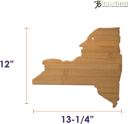 Oklahoma State Shaped Bamboo Serving and Cutting Board | State charcuterie board with natural bamboo grain. Knife-friendly surface for food prep. Hang tie for wall display.