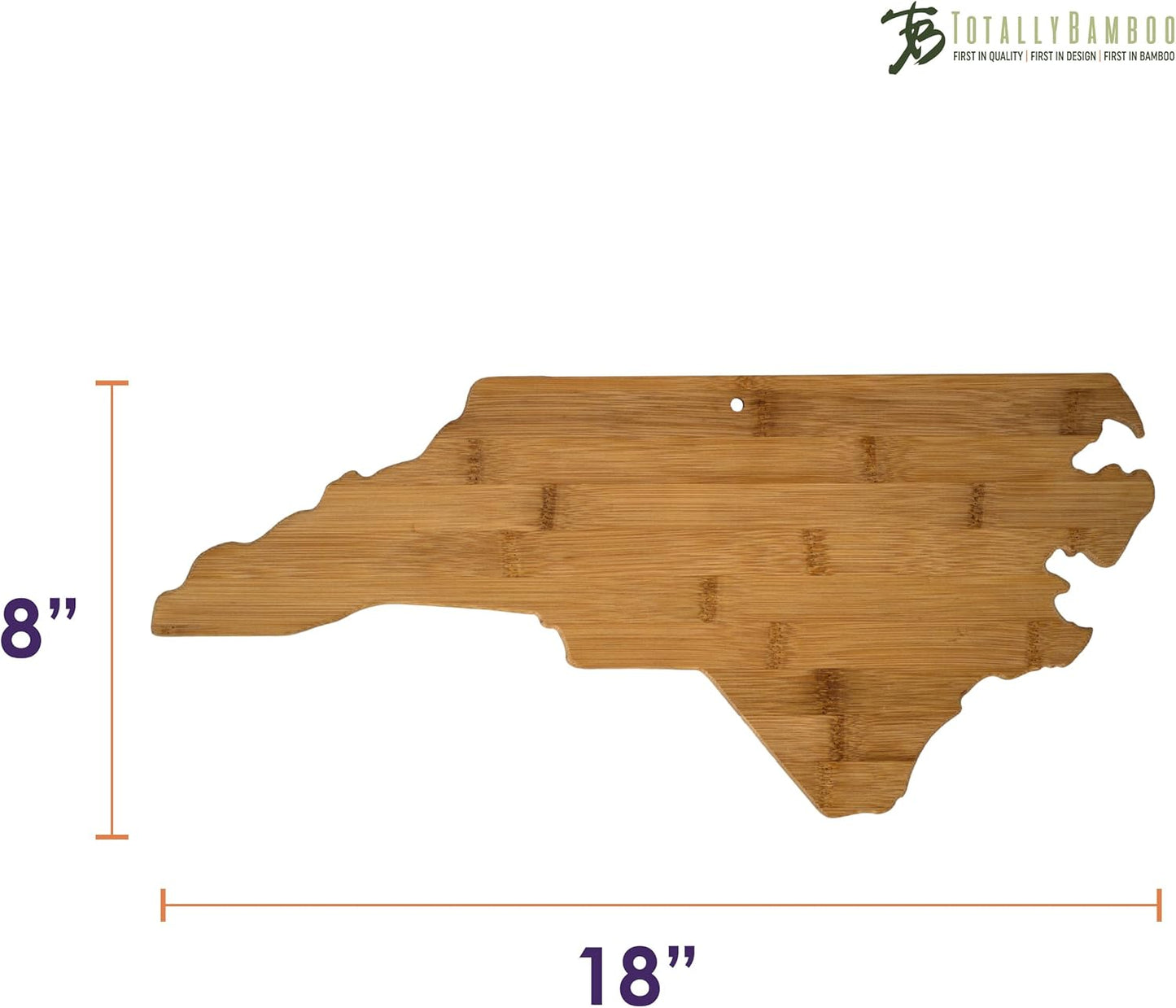 Oklahoma State Shaped Bamboo Serving and Cutting Board | State charcuterie board with natural bamboo grain. Knife-friendly surface for food prep. Hang tie for wall display.