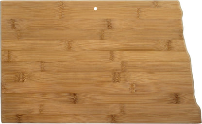 Oklahoma State Shaped Bamboo Serving and Cutting Board | State charcuterie board with natural bamboo grain. Knife-friendly surface for food prep. Hang tie for wall display.
