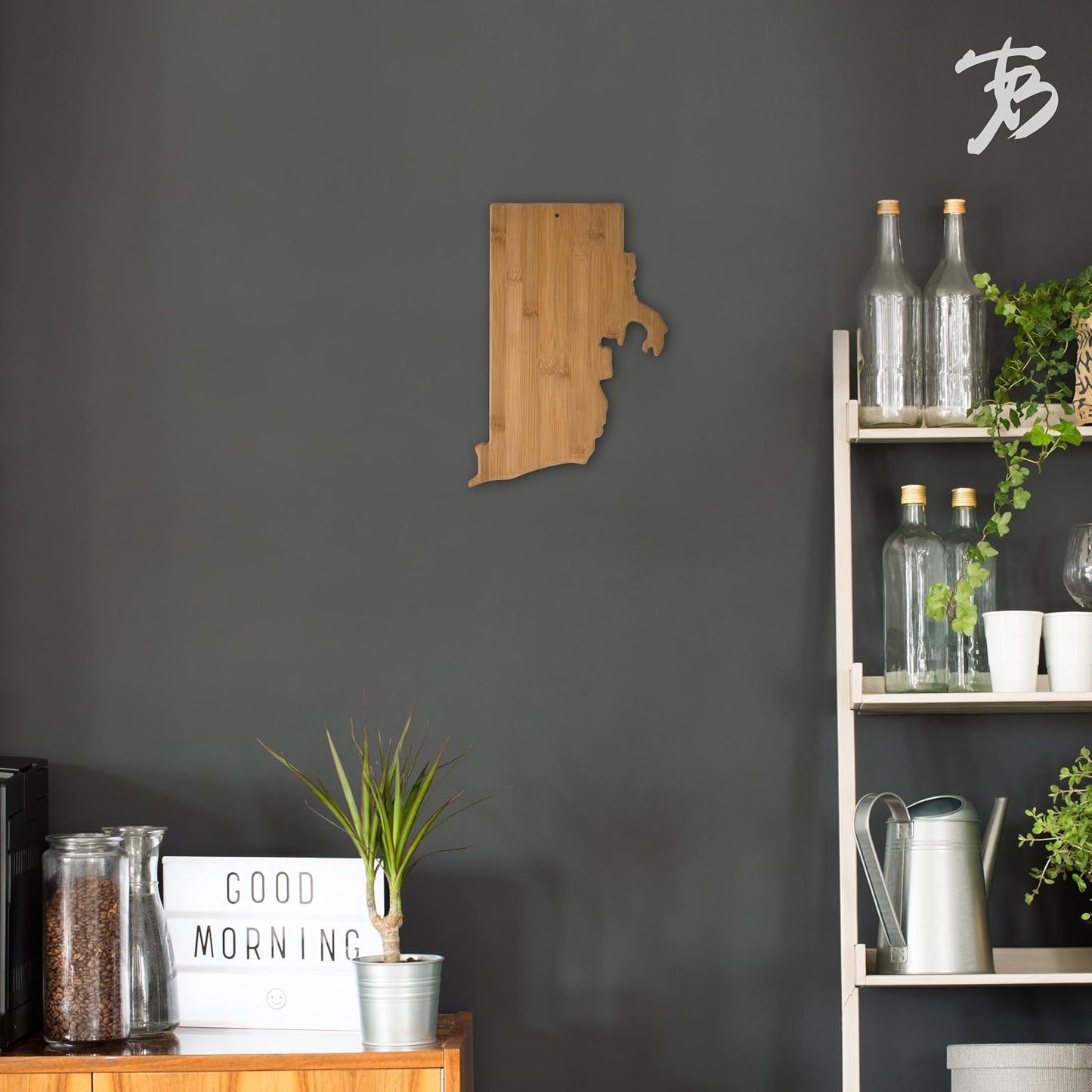 Oklahoma State Shaped Bamboo Serving and Cutting Board | State charcuterie board with natural bamboo grain. Knife-friendly surface for food prep. Hang tie for wall display.