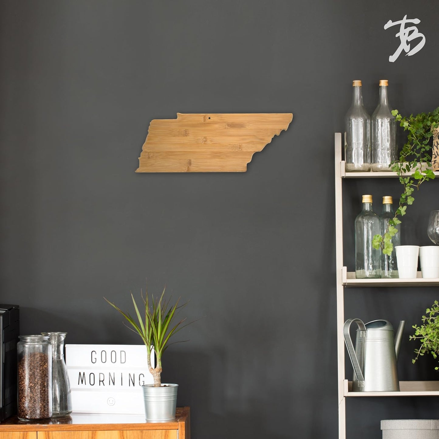 Oklahoma State Shaped Bamboo Serving and Cutting Board | State charcuterie board with natural bamboo grain. Knife-friendly surface for food prep. Hang tie for wall display.