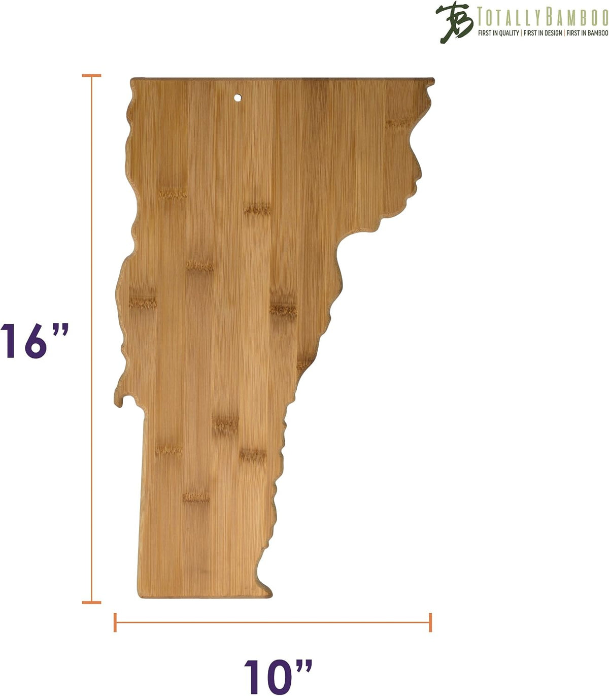 Oklahoma State Shaped Bamboo Serving and Cutting Board | State charcuterie board with natural bamboo grain. Knife-friendly surface for food prep. Hang tie for wall display.