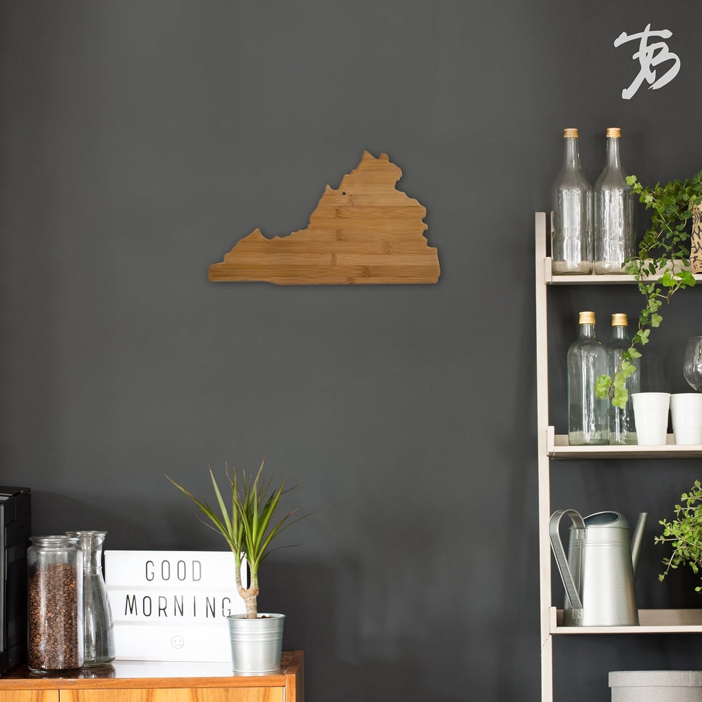Oklahoma State Shaped Bamboo Serving and Cutting Board | State charcuterie board with natural bamboo grain. Knife-friendly surface for food prep. Hang tie for wall display.