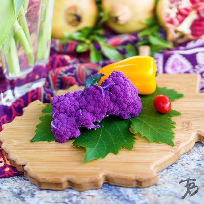 Oklahoma State Shaped Bamboo Serving and Cutting Board | State charcuterie board with natural bamboo grain. Knife-friendly surface for food prep. Hang tie for wall display.