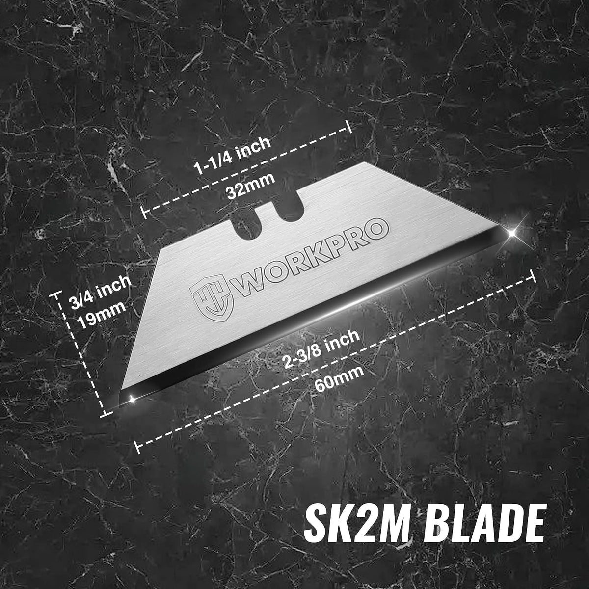 Premium Utility Knife Blades, TAC Diamond Coated SK2M, 10-Pack Utility Blades Replacement with Dispenser