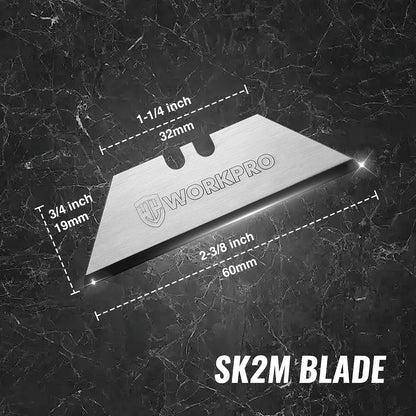 Premium Utility Knife Blades, TAC Diamond Coated SK2M, 10-Pack Utility Blades Replacement with Dispenser