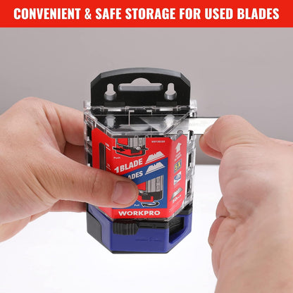 Premium Utility Knife Blades, TAC Diamond Coated SK2M, 10-Pack Utility Blades Replacement with Dispenser