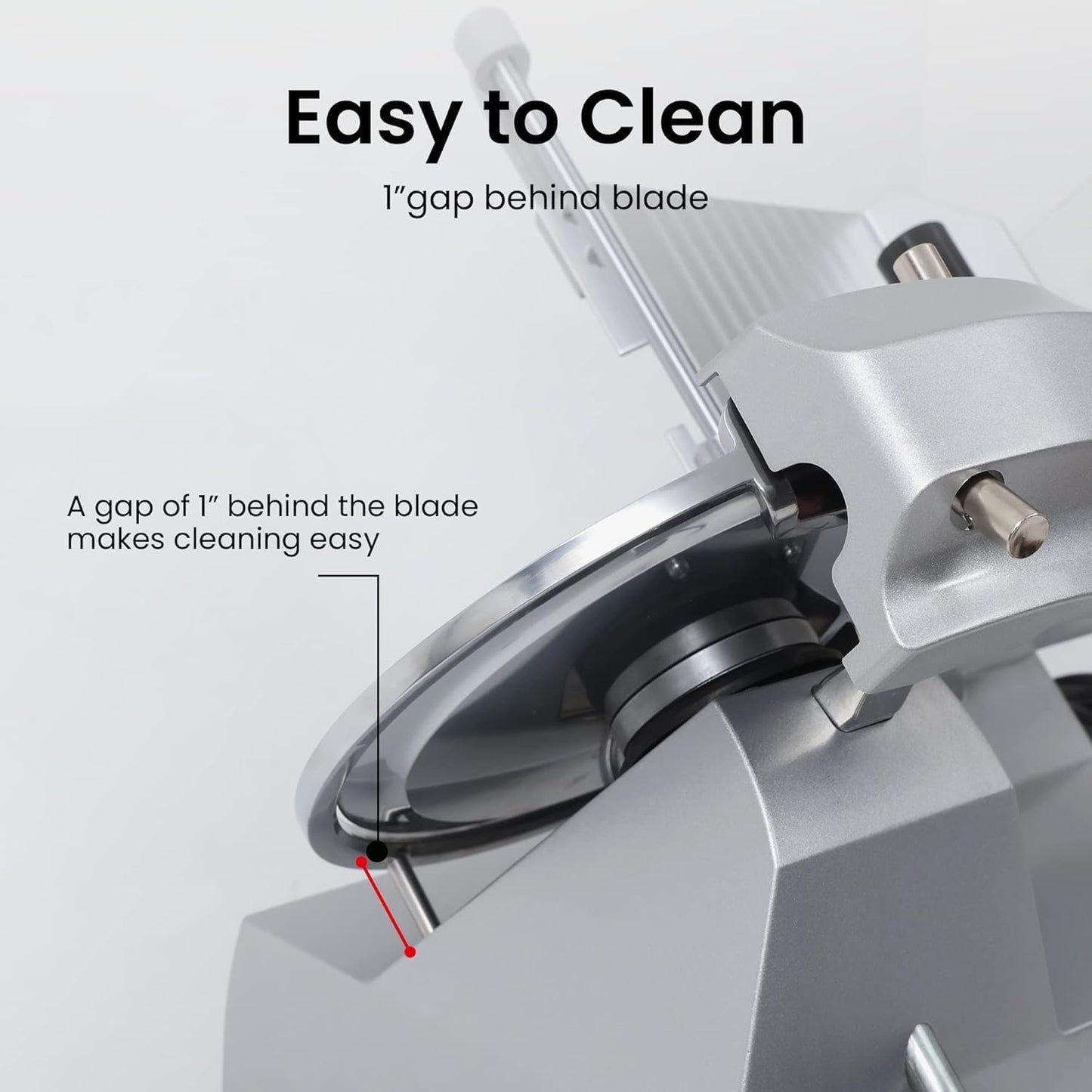 8" Electric Meat Slicer, Commercial Meat Slicer with 1/4 HP, Italian Carbon Steel Blade, Ham Slicer with Adjustable Slicing Thickness for Semi-frozen Meat, Cheese, Deli