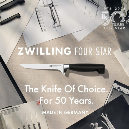 Four Star 5.5-inch Razor-Sharp German High Carbon Stainless Steel Boning Knife, Made in Company-Owned German Factory with Special Formula Steel perfected for almost 300 Years, Dishwasher Safe