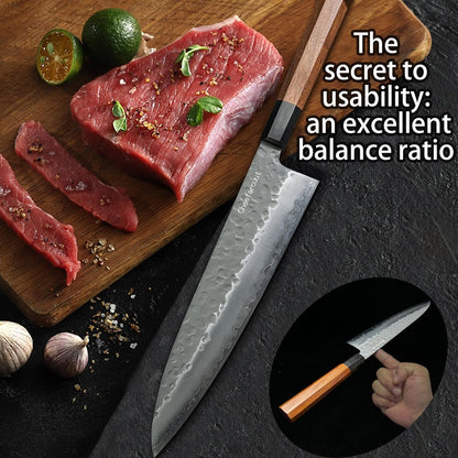 che'f knife 9.45inch(240mm) kitchen knife with sheath cooking knife high carbon stainless steel sharp knife Japanese kitchen meat knife gyuto knife blade length 240mm