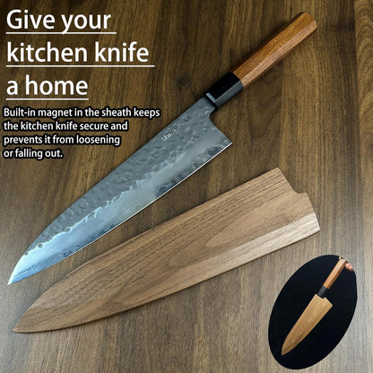 che'f knife 9.45inch(240mm) kitchen knife with sheath cooking knife high carbon stainless steel sharp knife Japanese kitchen meat knife gyuto knife blade length 240mm