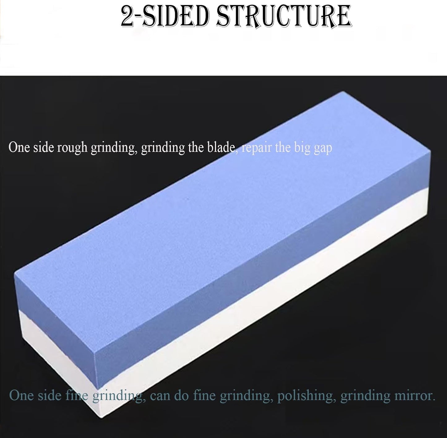Knife Sharpening Wet Stone Dual Sided 600/1500 Grit Blue & Yellow Whetstone Sharpening Stone with Non-Slip Rubber Base for Kitchen, Hunting, and Pocket Knives or Blades 600/1500Mesh