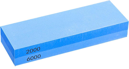 Knife Sharpening Wet Stone Dual Sided 600/1500 Grit Blue & Yellow Whetstone Sharpening Stone with Non-Slip Rubber Base for Kitchen, Hunting, and Pocket Knives or Blades 600/1500Mesh