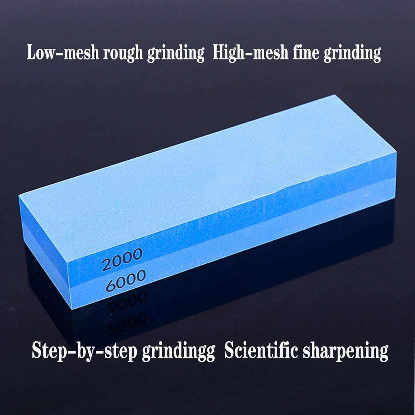 Knife Sharpening Wet Stone Dual Sided 600/1500 Grit Blue & Yellow Whetstone Sharpening Stone with Non-Slip Rubber Base for Kitchen, Hunting, and Pocket Knives or Blades 600/1500Mesh
