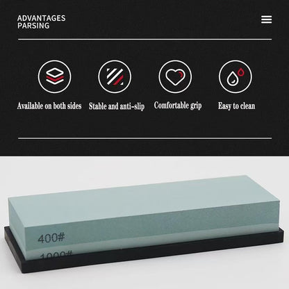 Knife Sharpening Wet Stone Dual Sided 600/1500 Grit Blue & Yellow Whetstone Sharpening Stone with Non-Slip Rubber Base for Kitchen, Hunting, and Pocket Knives or Blades 600/1500Mesh