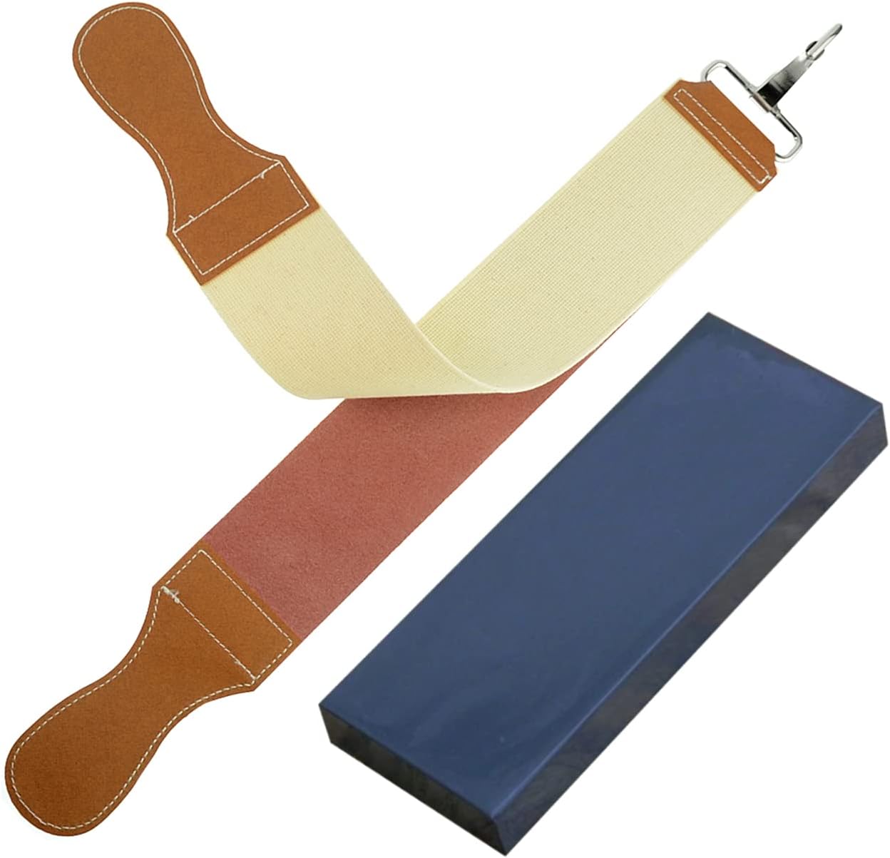 Natural Professional Straight Razor Sharpening Stone, Wet Stone Knife Sharpener Stone Grindstone,Dual Grit Whetstone 3000, Polishing Stone for Cut throat Razor & Chef Knives& Angle Guide Black