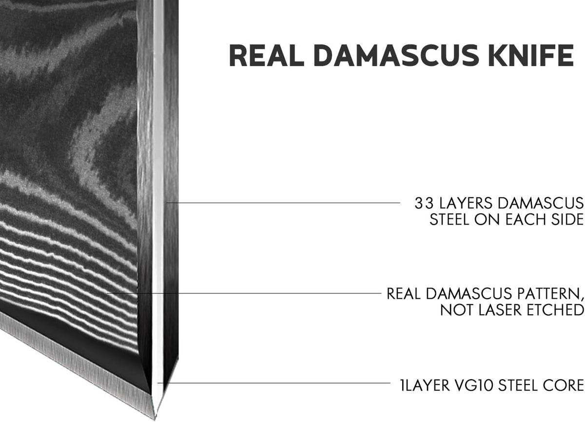 Damascus Knife Set 3 PCS, Japanese Chef Knife Set with Resin Handle | Ultra-Sharp Professional Kitchen Knives, 67-Layer Damascus Kitchen Knife Set with VG10 Steel Core, Elegant Box for Men Women