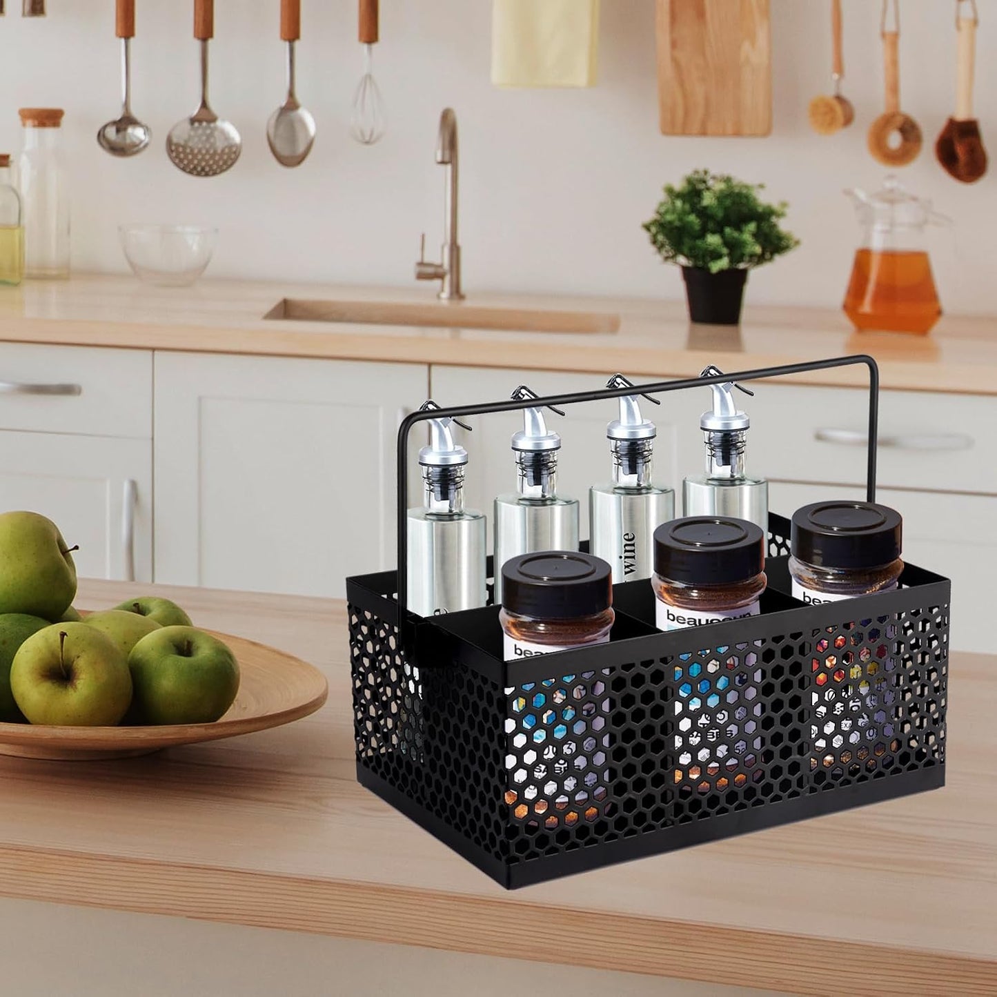 Silverware Caddy Flatware Cutlery Holder Metal Silverware Organizer Containers Black Kitchen Utensil Holder for Countertop Spoon and Fork Holder Flatware Utensils Caddy for Party