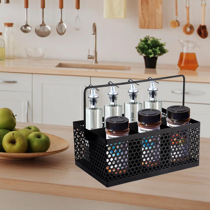 Silverware Caddy Flatware Cutlery Holder Metal Silverware Organizer Containers Black Kitchen Utensil Holder for Countertop Spoon and Fork Holder Flatware Utensils Caddy for Party
