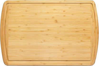 Malibu Bamboo Cutting Board with Juice Groove, 18" x 12", Natural