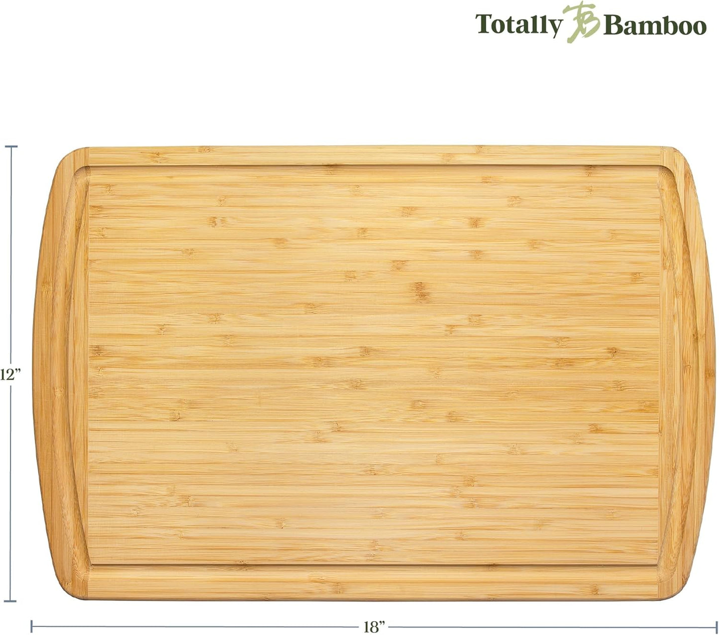 Malibu Bamboo Cutting Board with Juice Groove, 18" x 12", Natural