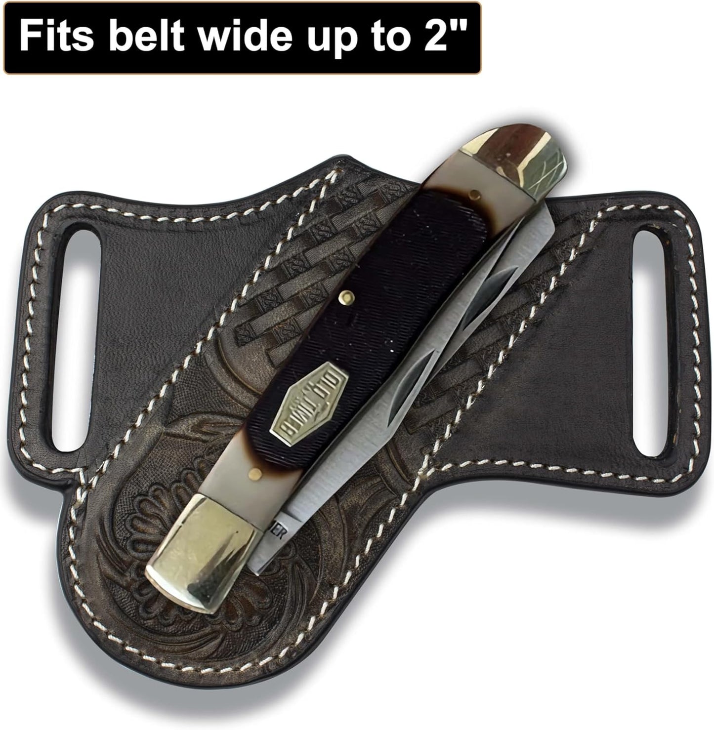 Knife Sheath, Leather Knife Sheath for Belt, Pocket Knife Holster Pouch, Folding Knife Holster